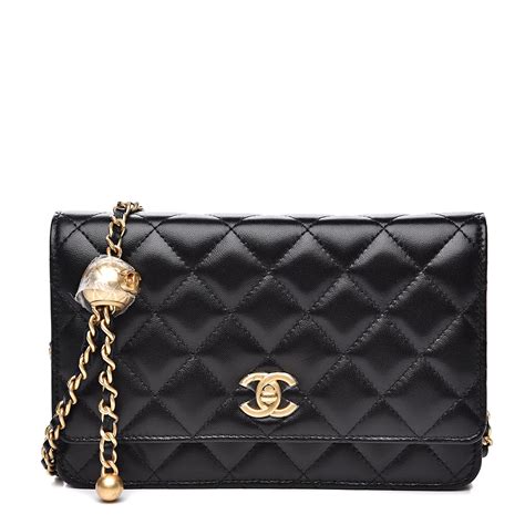 chanel pearl and lace wallet on chain